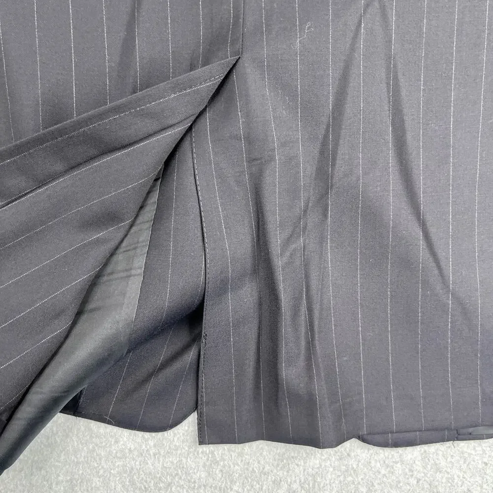 Hickey Freeman Loro Piana Suit Jacket 44 Reg Wool Pin Striped Single Vented